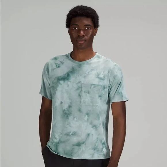 Lululemon Men's Pocket Mesh Short Sleeve Tee Teal Dye Size XXL Run Gym Workout - Picture 1 of 7